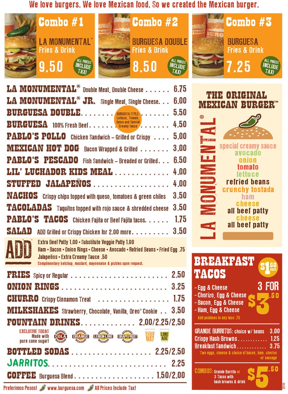 Burguesa Menu